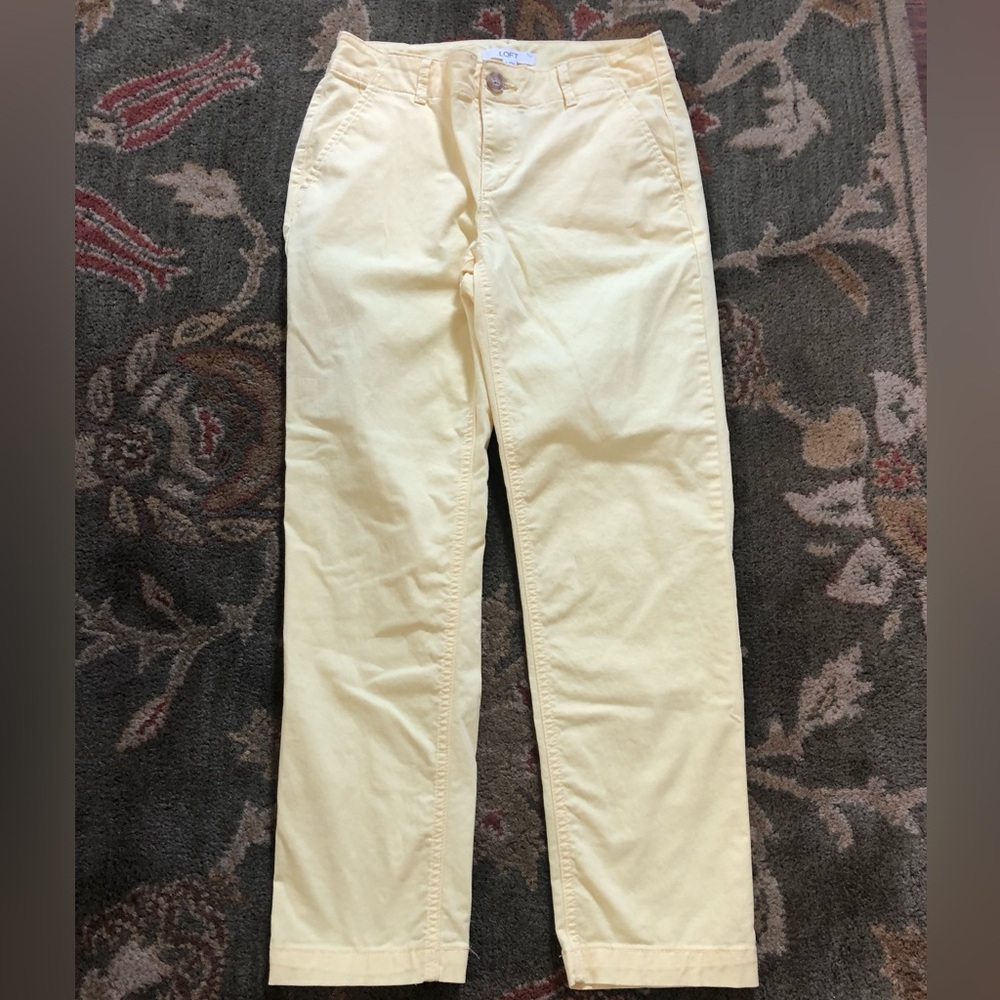 LOFT The Monroe Slim Yellow Pants
